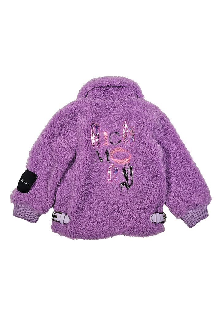 Veste en peluche lilas pour bébé fille