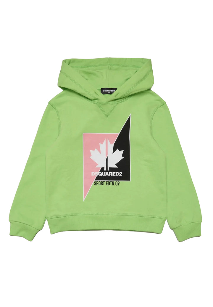 Sweat à capuche vert pour fille
