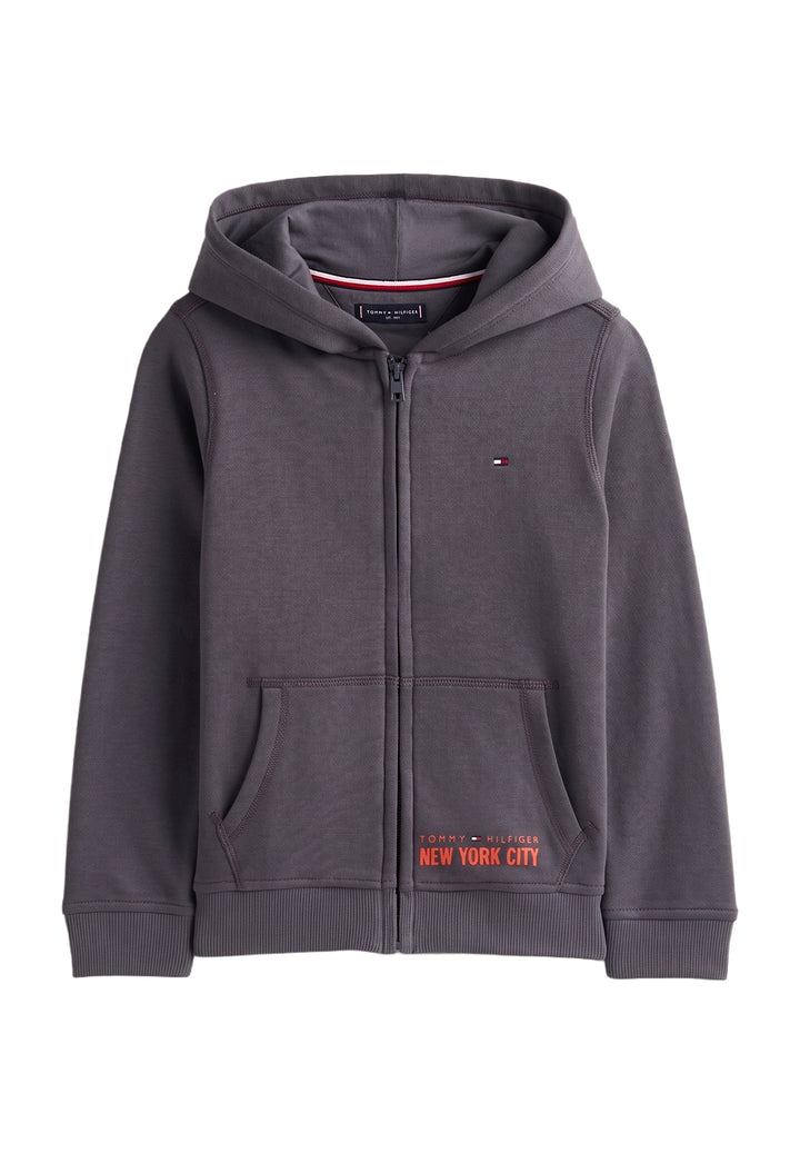 Sudadera gris con cremallera para niño