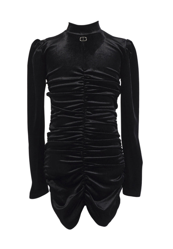 Vestido de chenilla negro para niña