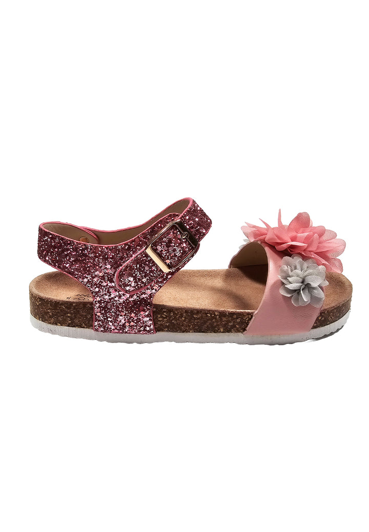 Sandalias de purpurina rosa para niña