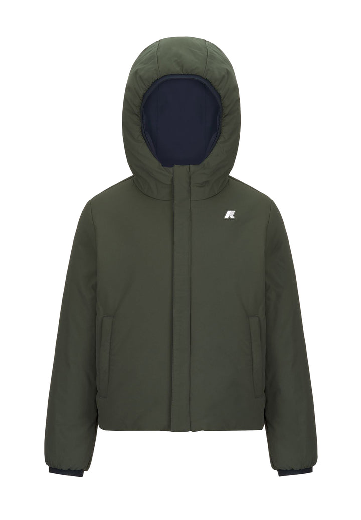 Reversible blue and green jacket for boys