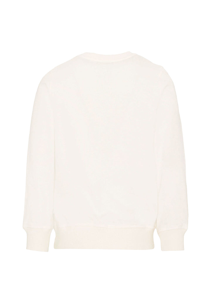 Sudadera blanca de cuello redondo para niño