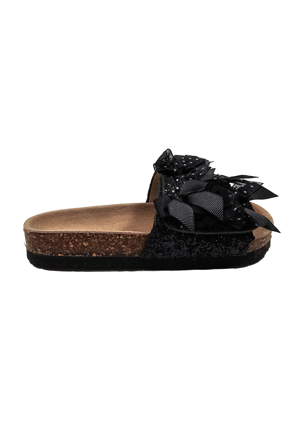 Schwarze Glitzersandalen für Mädchen