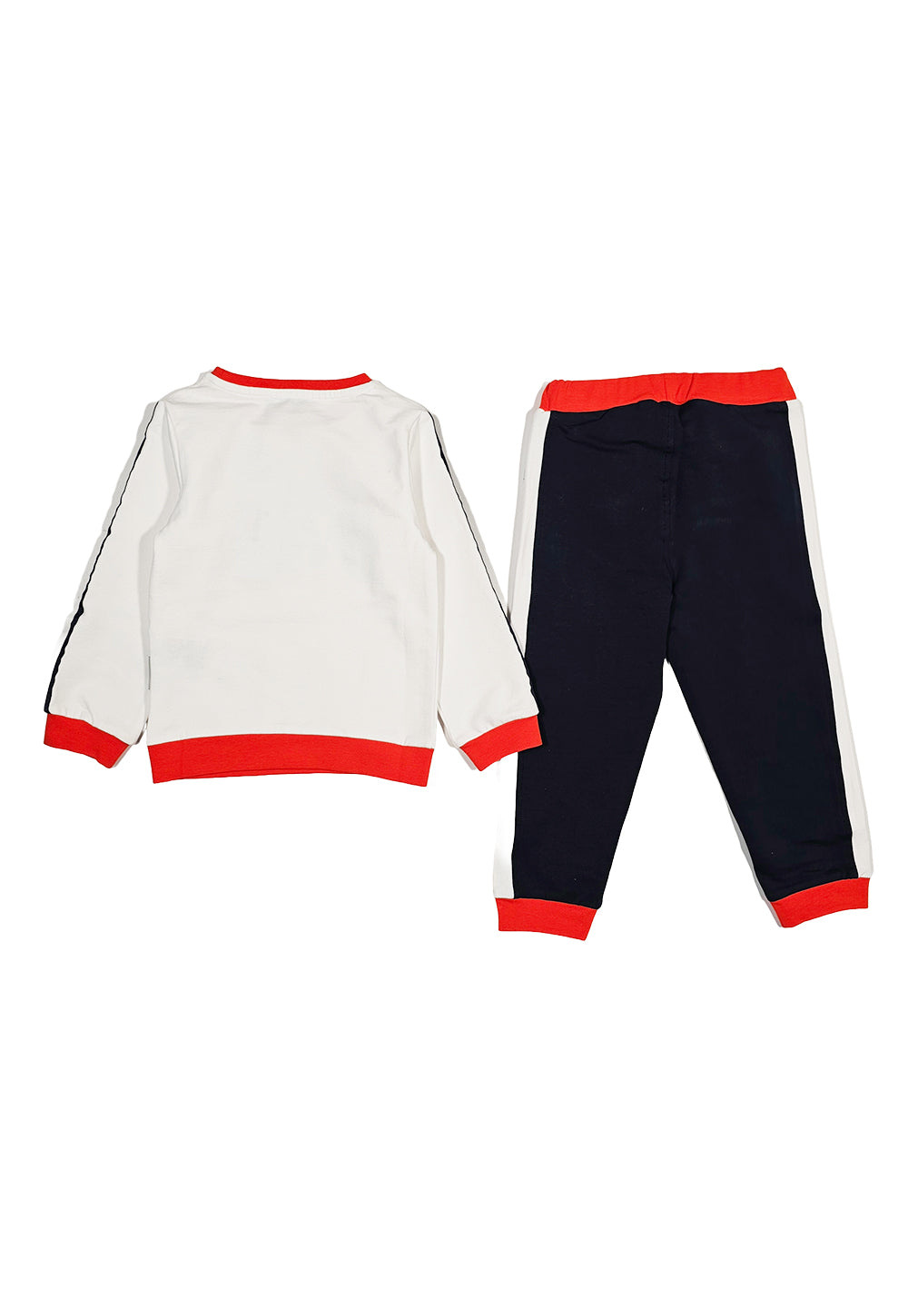 Completo felpa bianco-blu per bambino - Primamoda kids