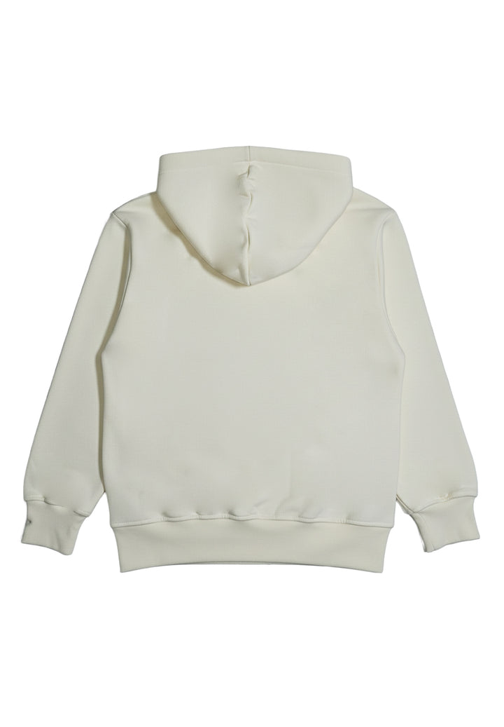 Cream-colored hooded sweatshirt for kids