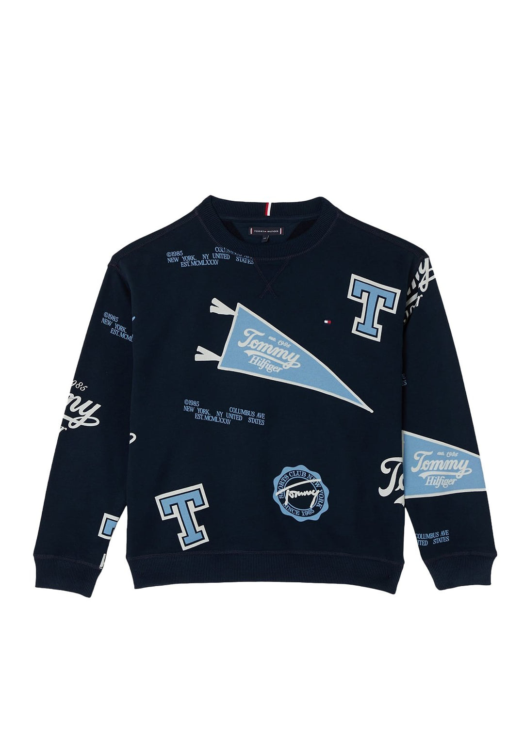 Felpa girocollo blu navy per neonato
