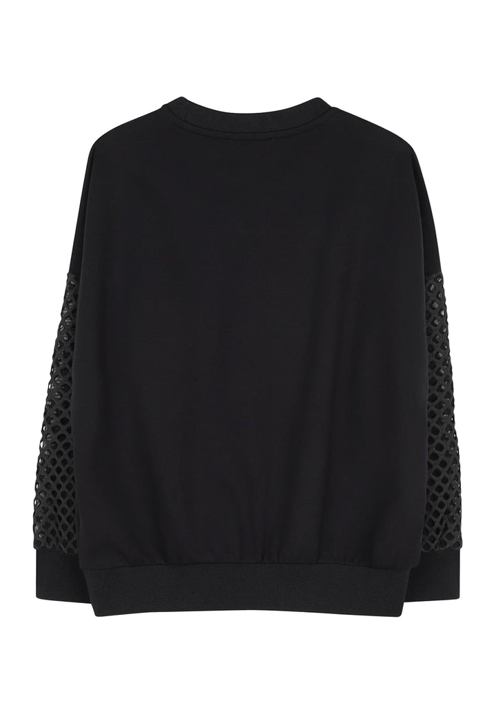 Black crewneck sweatshirt for girls