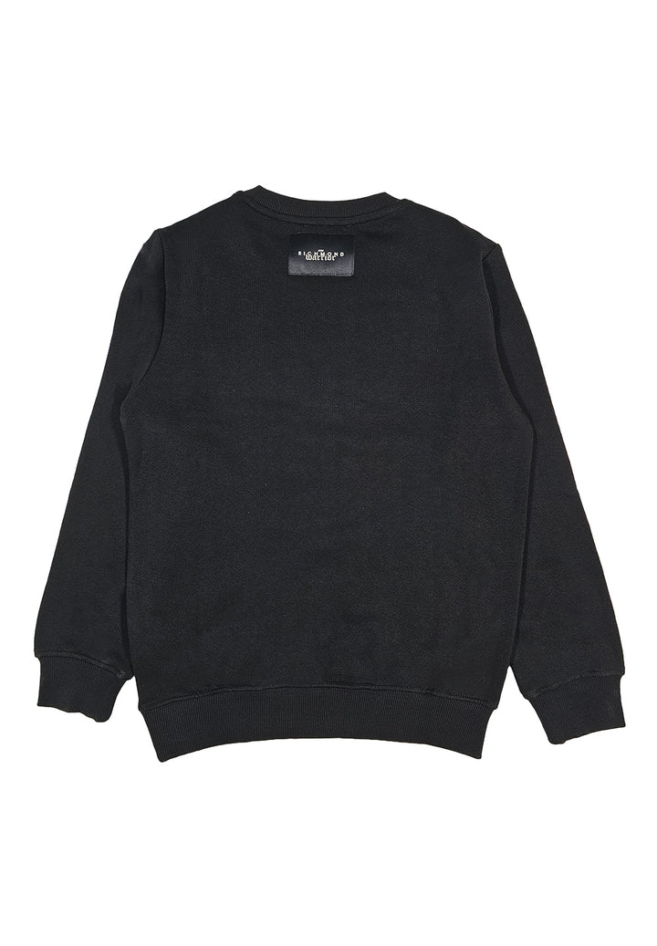 Sudadera negra de cuello redondo para niño