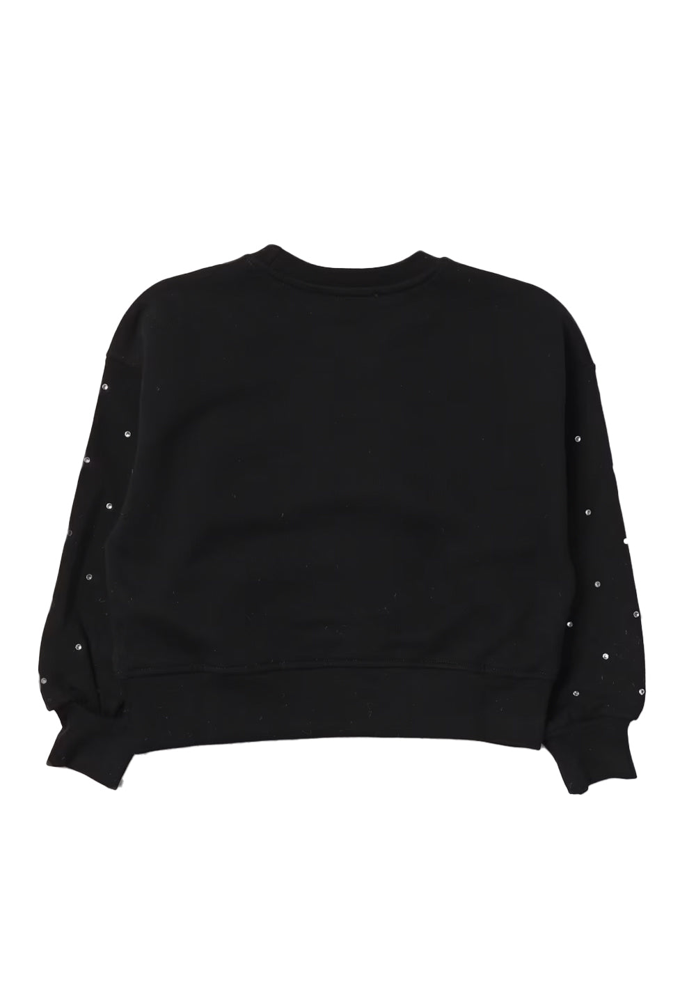 Sweat-shirt noir à col rond pour fille