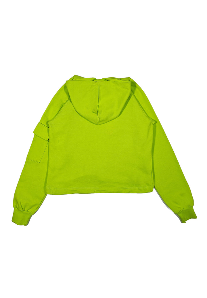 Felpa cappuccio lime per bambina - Primamoda kids
