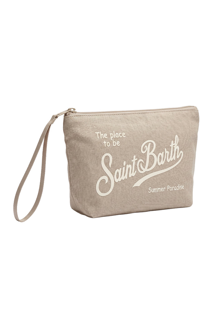 Beige linen pouch for girl
