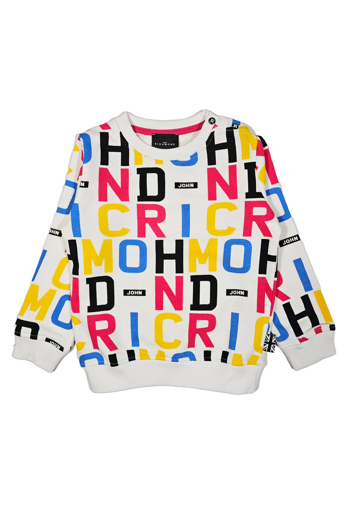 Weißes Sweatshirt mit Rundhalsausschnitt für Neugeborene