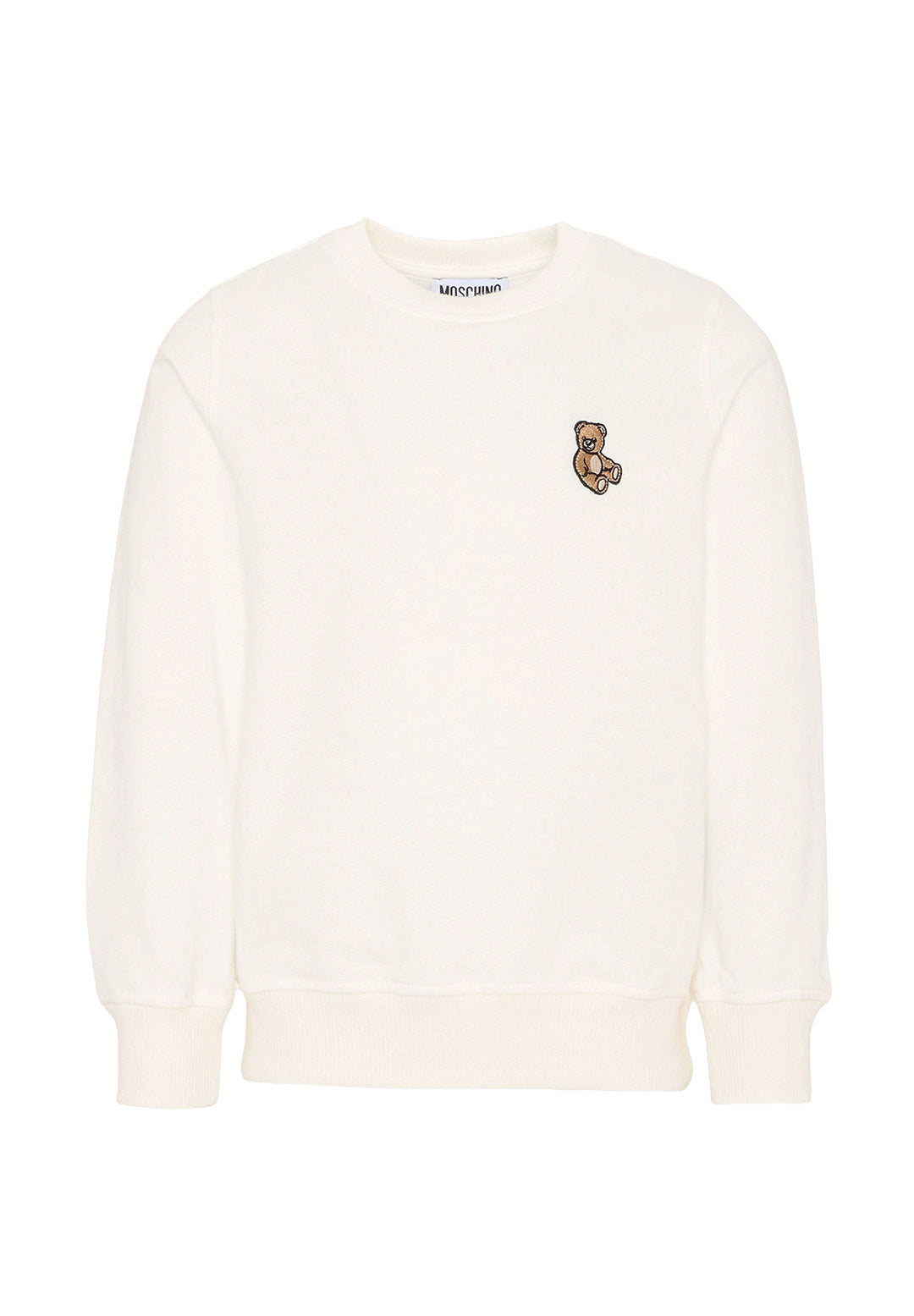 Sudadera blanca de cuello redondo para niño