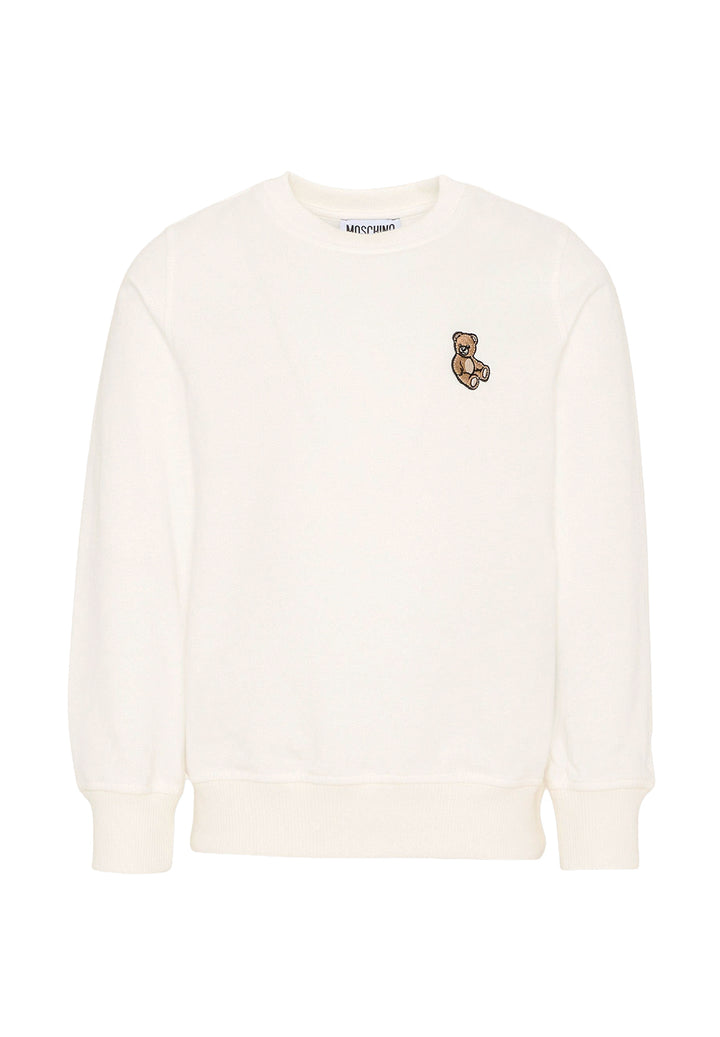 Sudadera blanca de cuello redondo para niño
