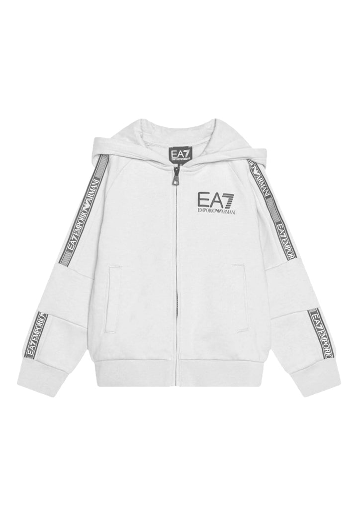Sudadera blanca con cremallera para niño