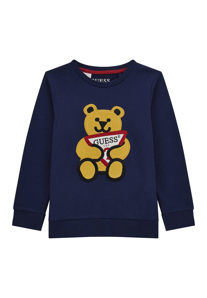Sudadera de cuello redondo azul para recién nacido