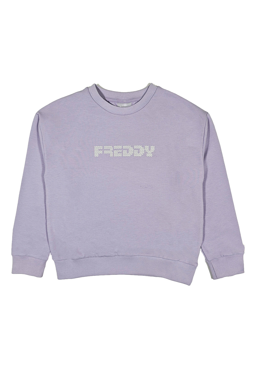 Sudadera de cuello redondo lila para niña