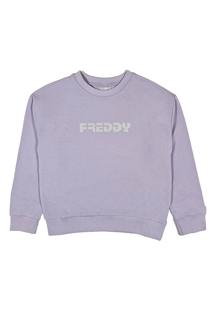 Sudadera de cuello redondo lila para niña