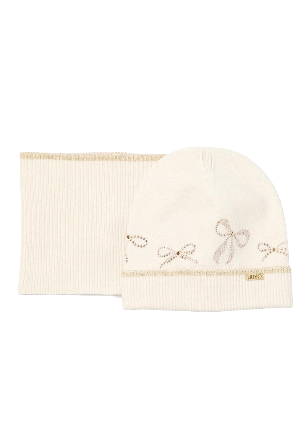Conjunto de gorro crema para niña