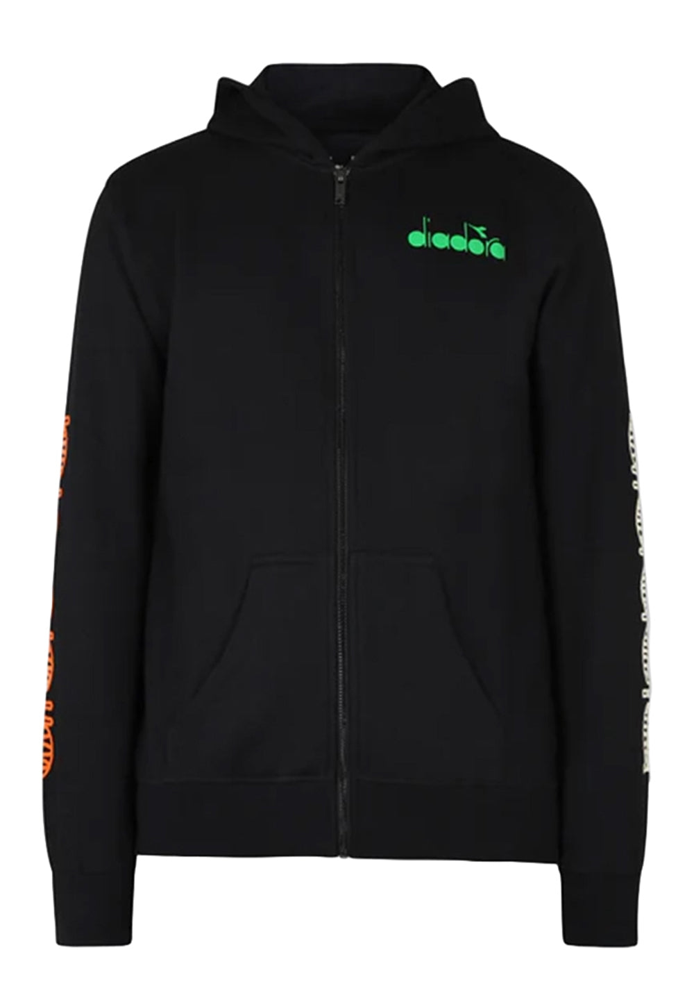 Sudadera negra con capucha y cremallera para niño