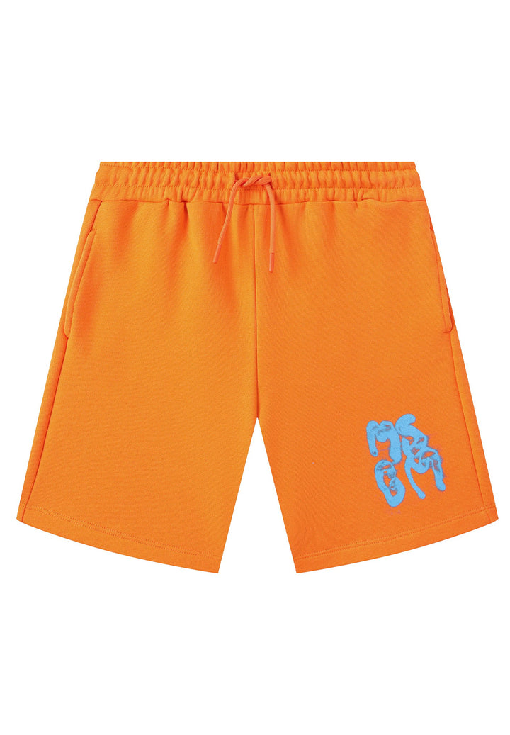 Bermudas de felpa naranja para niño