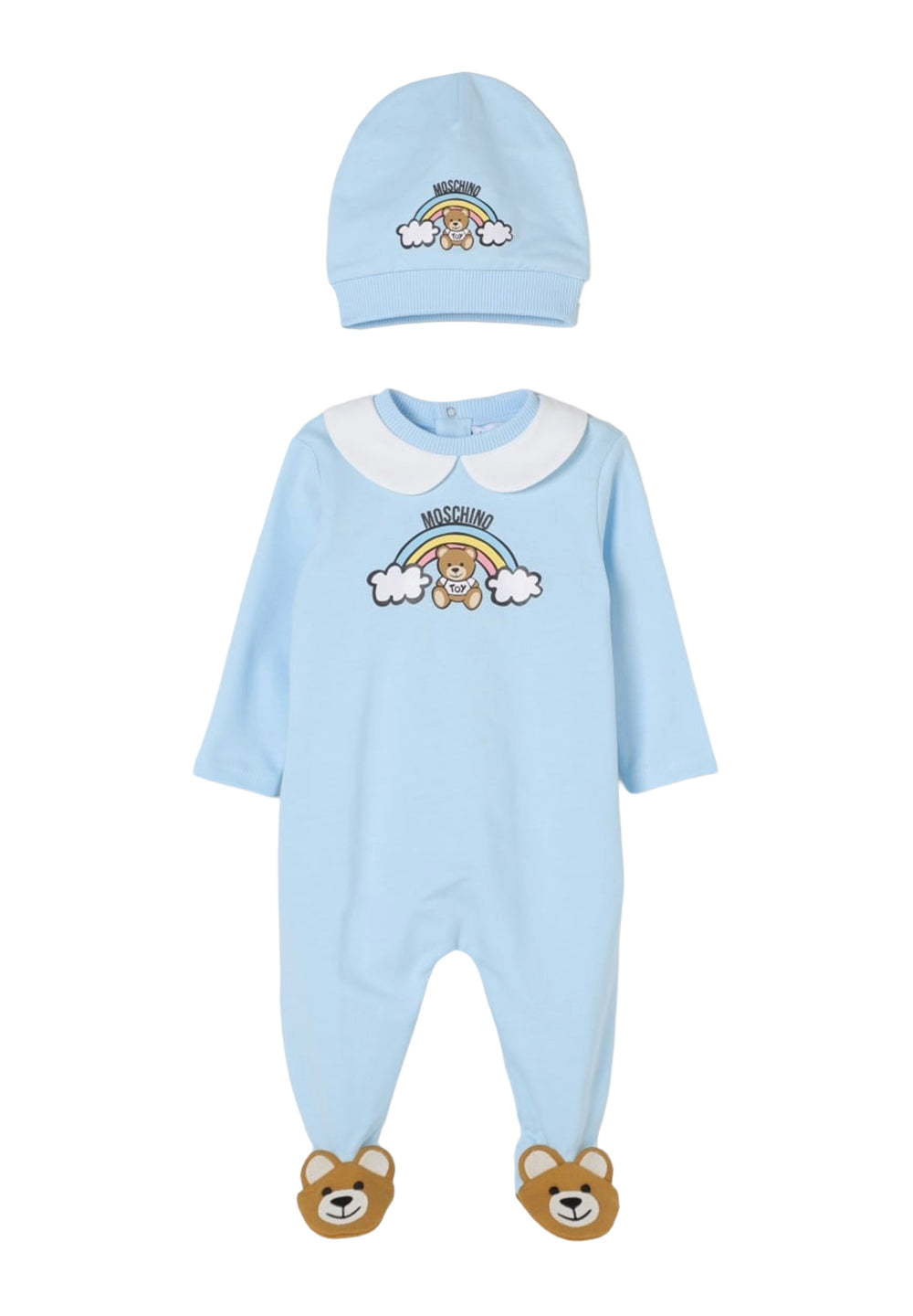 Light blue baby girl romper set