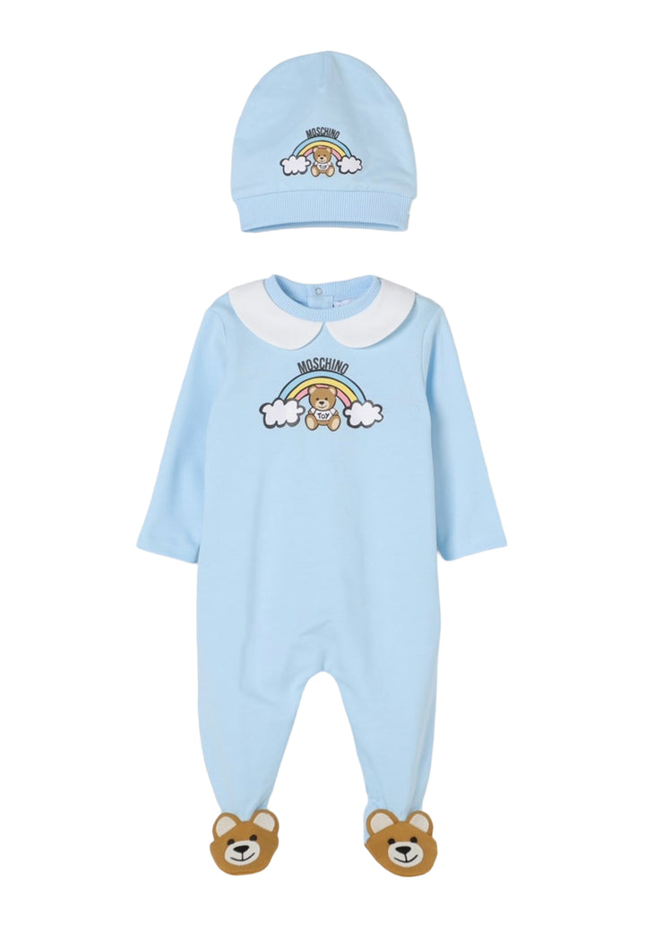 Light blue baby girl romper set