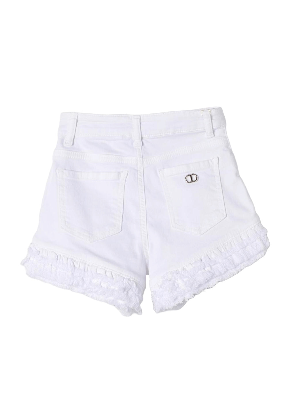 Short en jean blanc pour fille