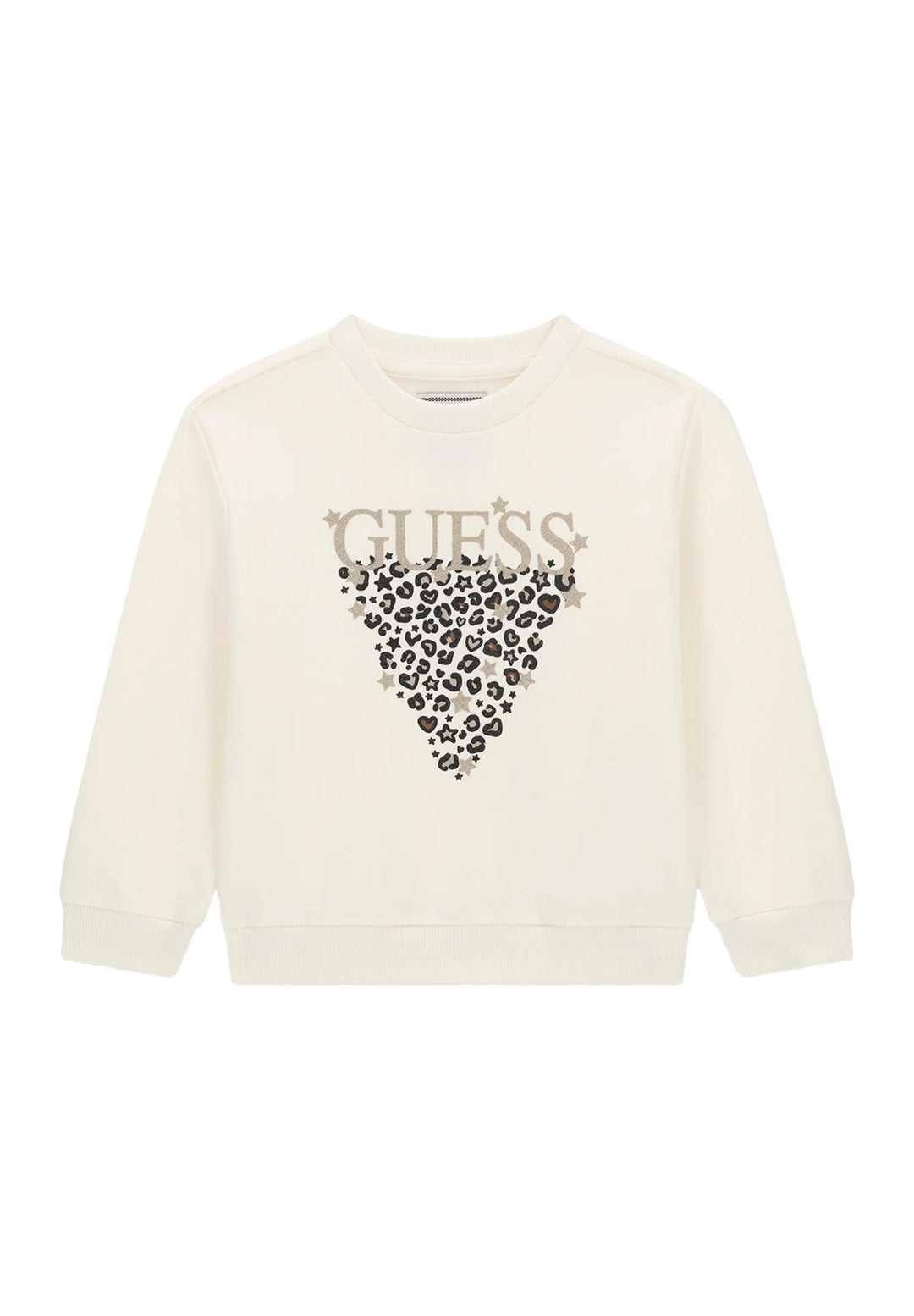 Beige crewneck sweatshirt for girls