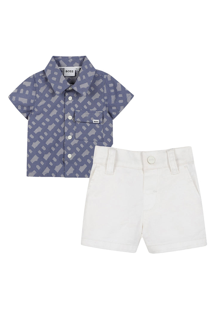 Tenue bébé bleue et blanche