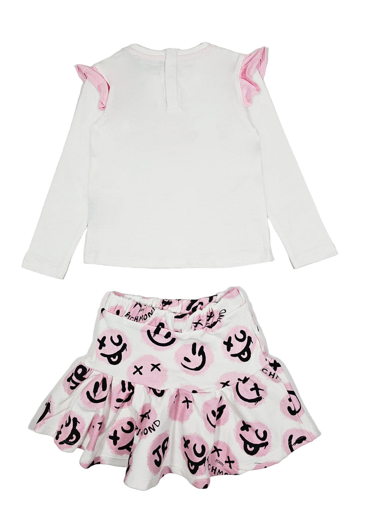 Weiß-rosa Outfit für Baby-Mädchen