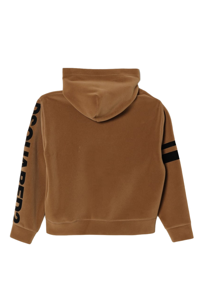 Sudadera marrón con cremallera para niño