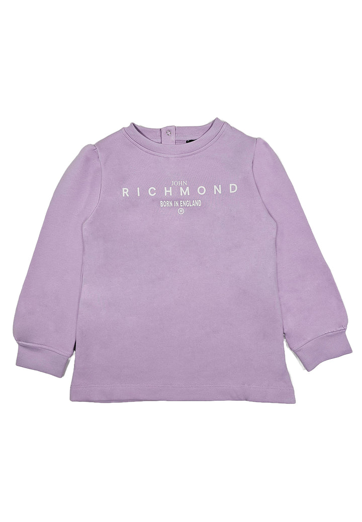 Lilac sweatshirt dress for baby girl