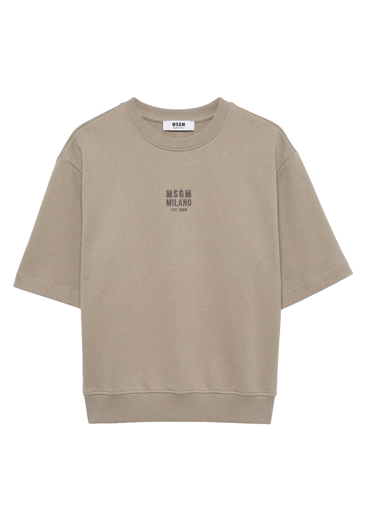 Beige crewneck sweatshirt for girls