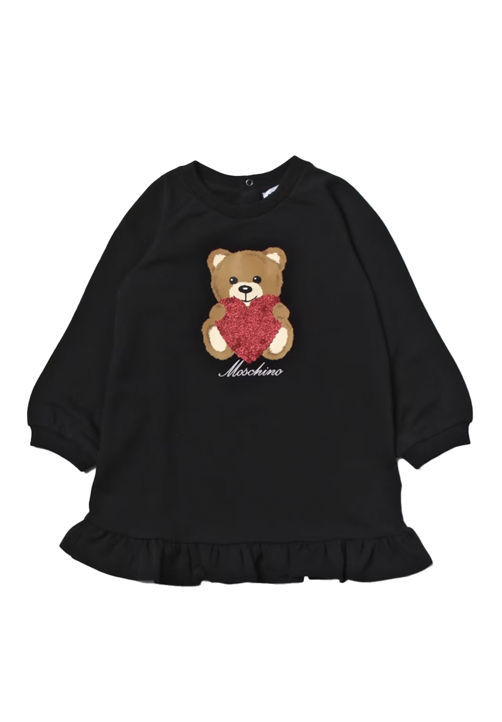 Robe sweat-shirt noire pour fille