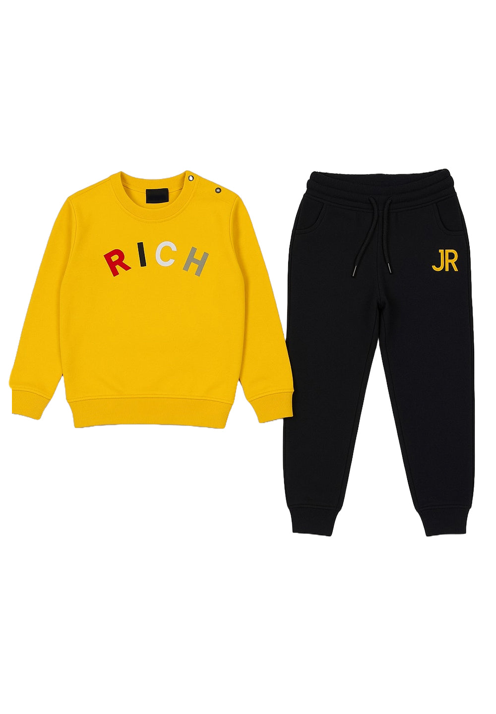 Yellow and black sweatshirt set for baby