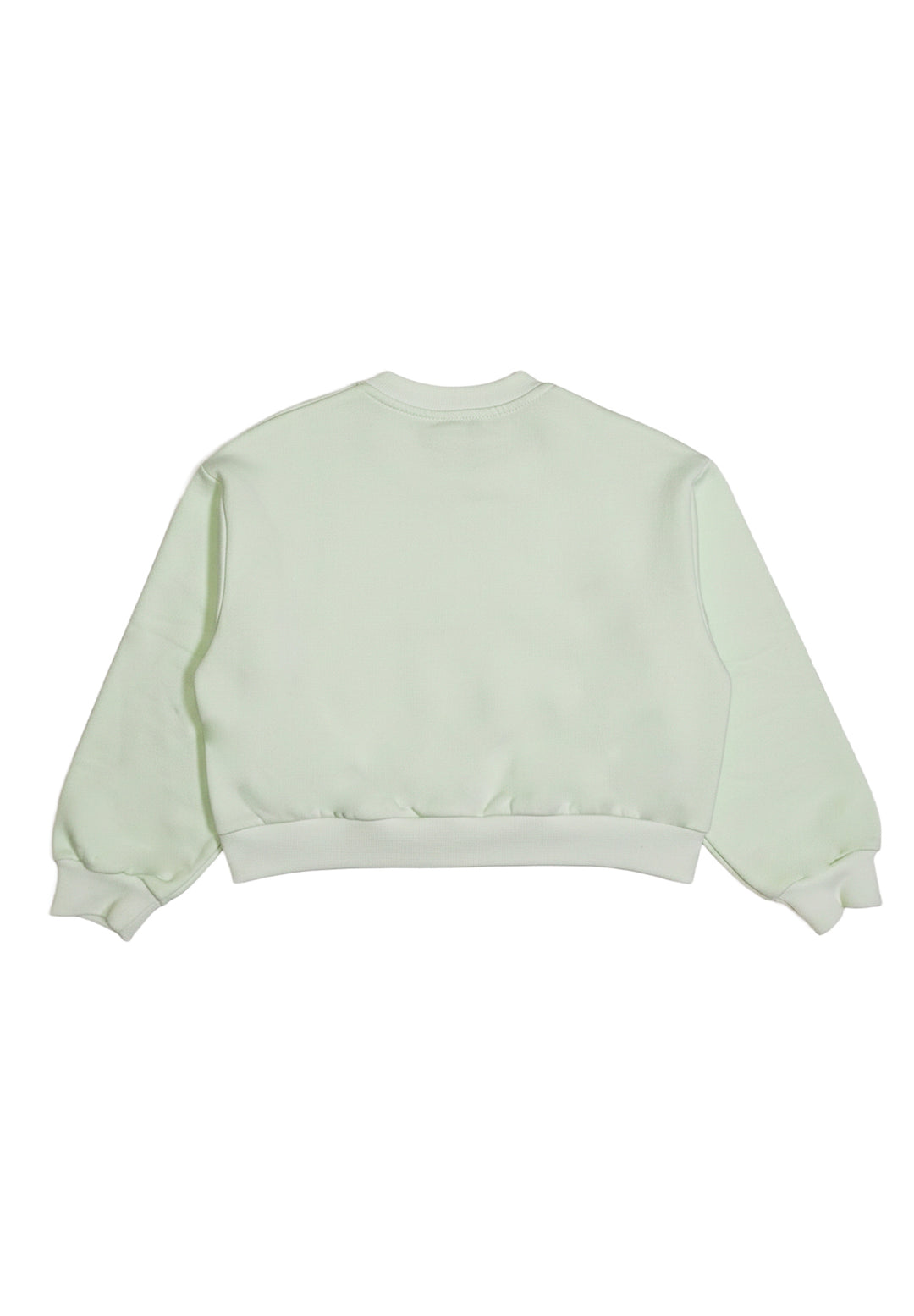 Grünes Sweatshirt mit Rundhalsausschnitt für Mädchen