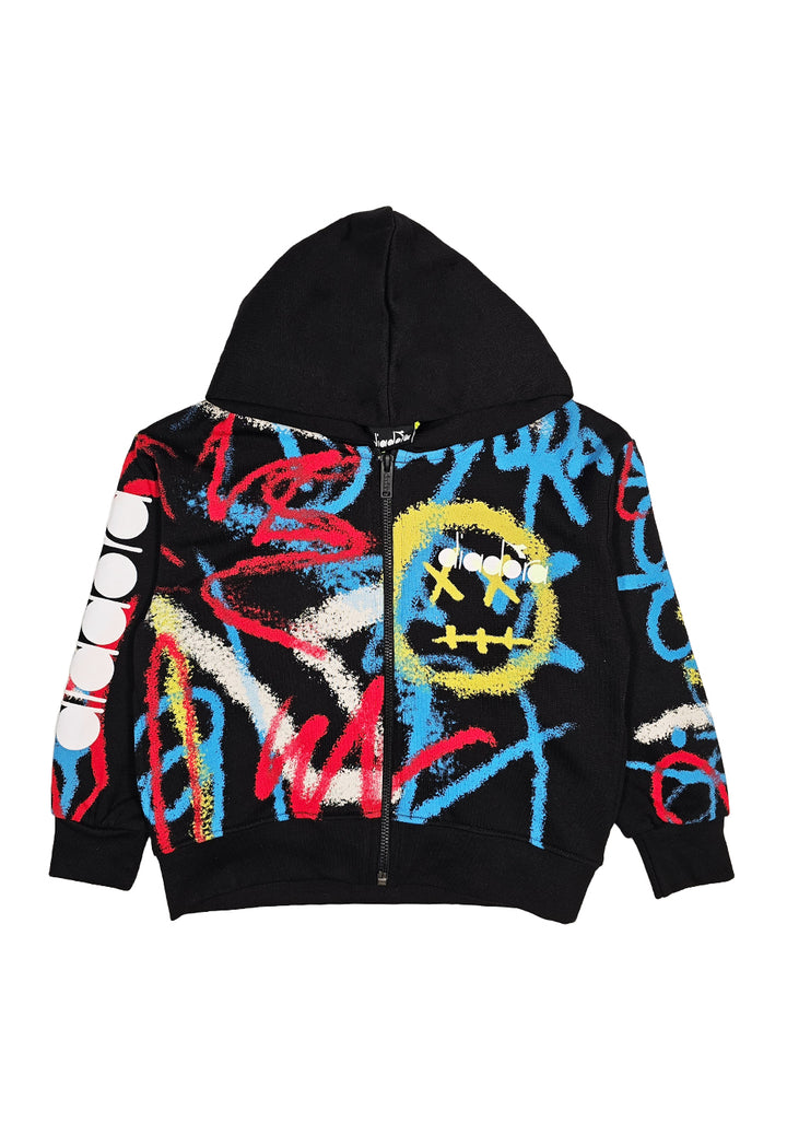 Felpa zip nera per bambino - Primamoda kids