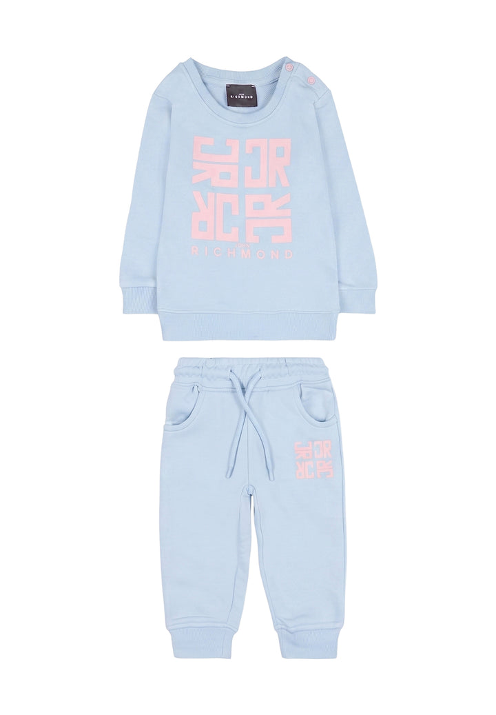 Hellblaues Sweatshirt-Set für Babymädchen