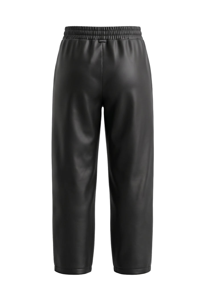 Schwarze Öko-Lederhose für Mädchen
