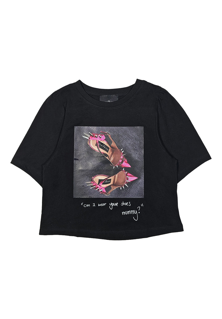 T-shirt noir pour fille