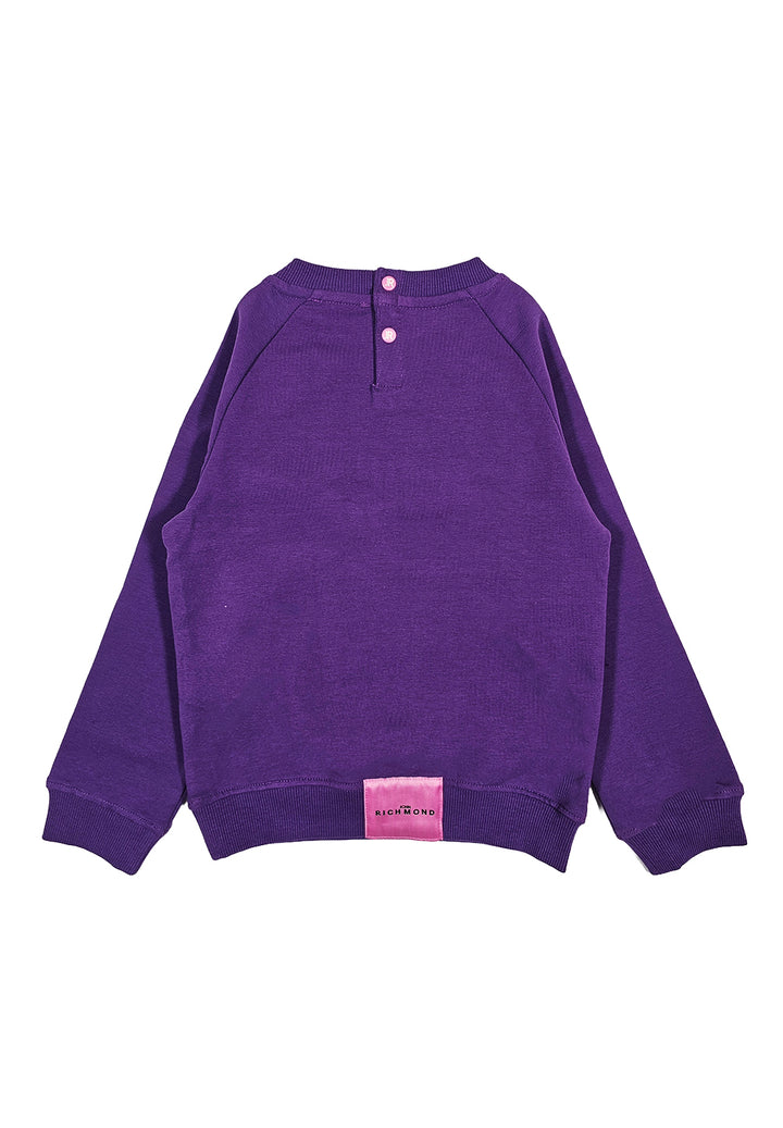 Purple crew neck sweatshirt for girls