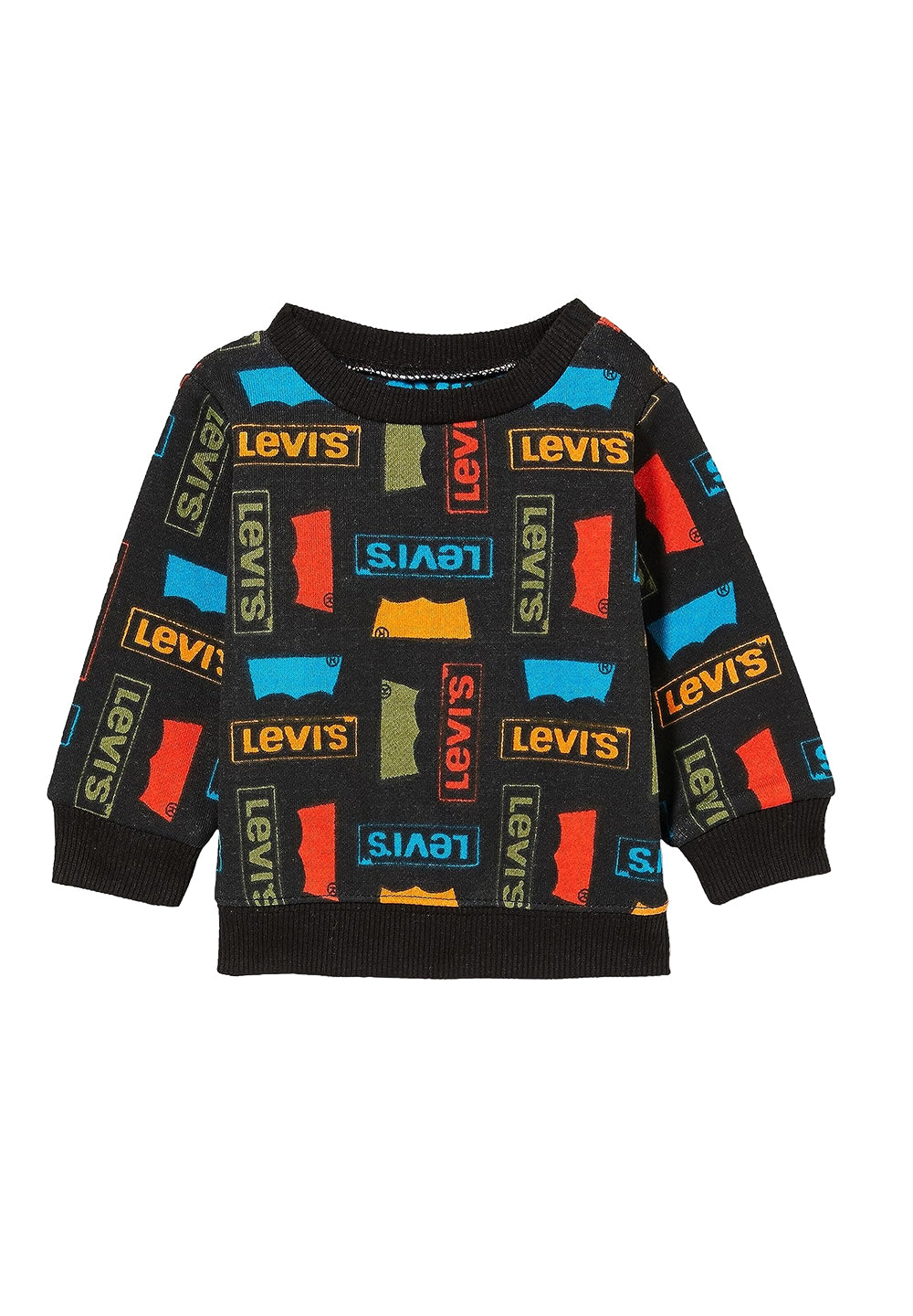 Sweat-shirt noir à col rond pour nouveau-nés