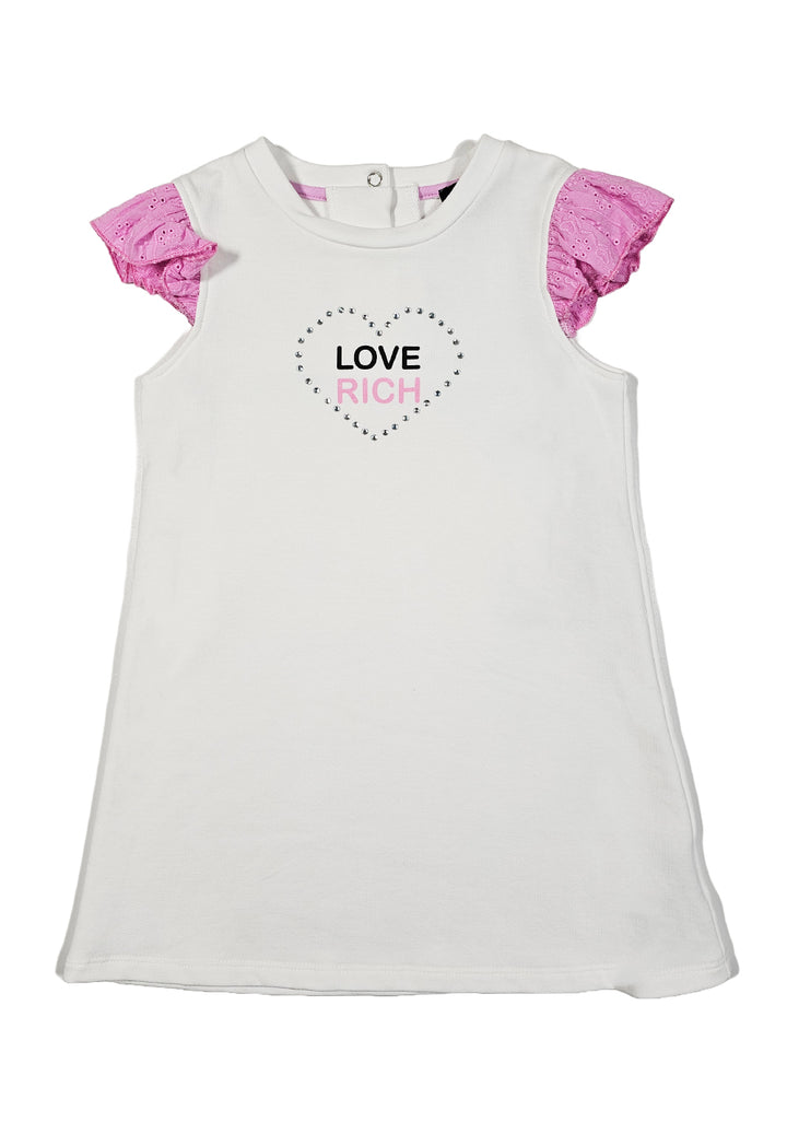 Vestido sudadera blanco para bebé niña