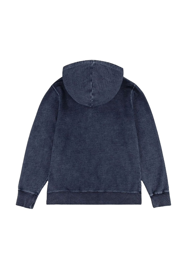 Sweat-shirt zippé en denim bleu pour garçon