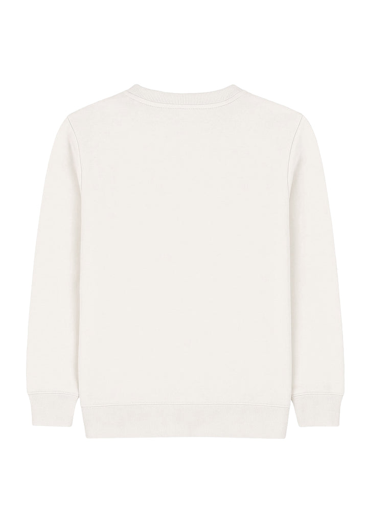 Sudadera blanca de cuello redondo para niño
