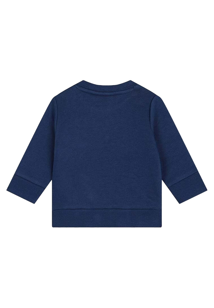 Sudadera de cuello redondo azul para bebé