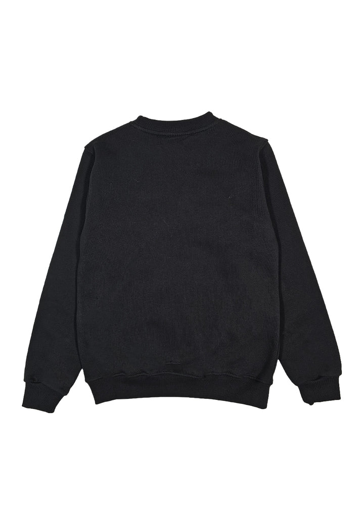 Sudadera de cuello redondo negra para niño
