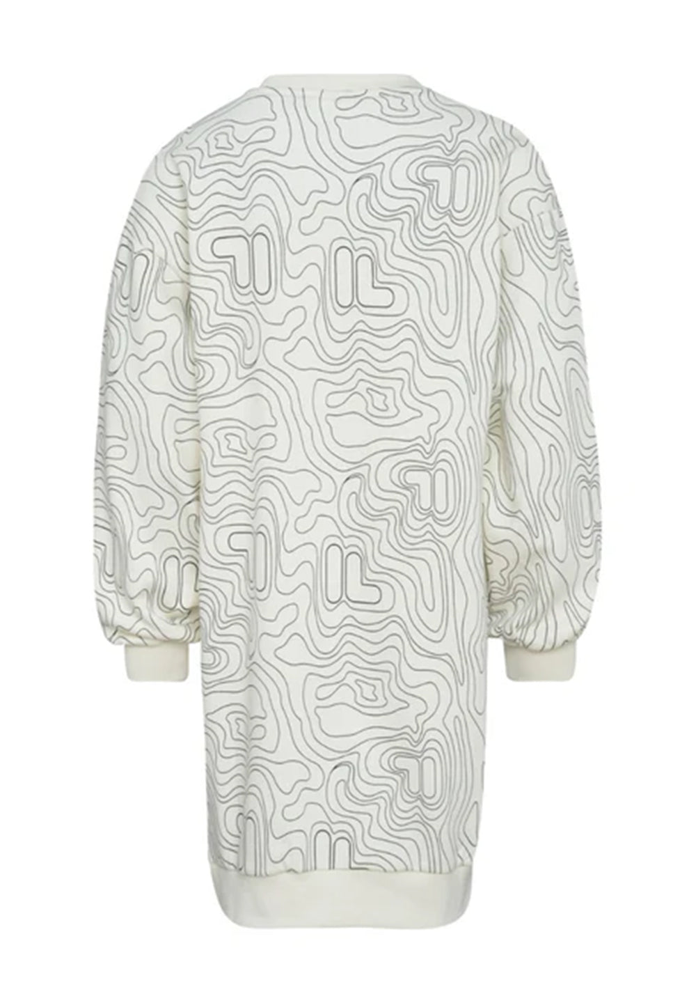 Vestido sudadera blanco y negro para niña